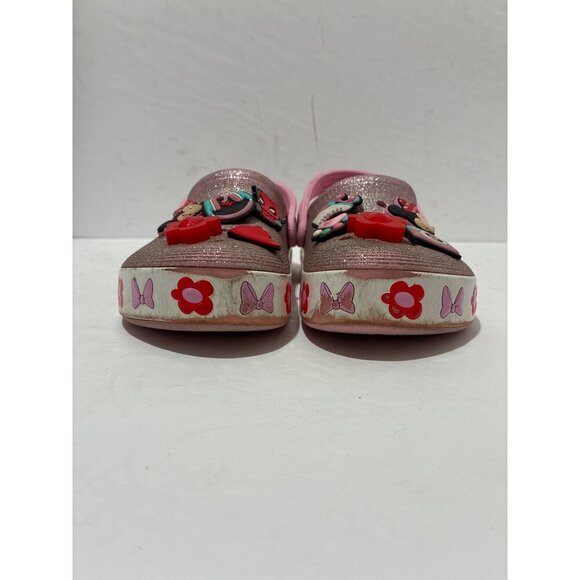 Disney Pink Glitter Light Up Minnie Mouse Crocs Girls size 1 - Picture 9 of 9